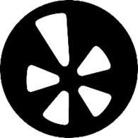 Yelp round black icon