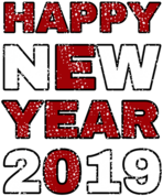 Happy New Year 2019 Red and White