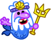 Uncle Scallops the Cranky Codfather Waving