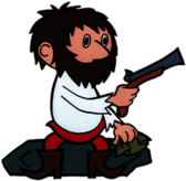 Rumcajs Sitting on A Rock