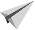 White Paper Plane Turned To the Right