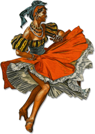 Vintage Illustration - Creole Dancing Lady