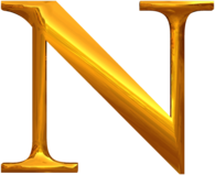Gold Typography Letter N