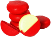 Pile Of Babybel Cheese and One Opened Cheese