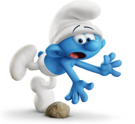 Clumsy Smurf Tripping Over Rock