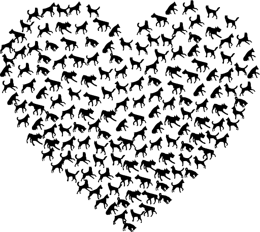 Love Big Heart Dogs Design