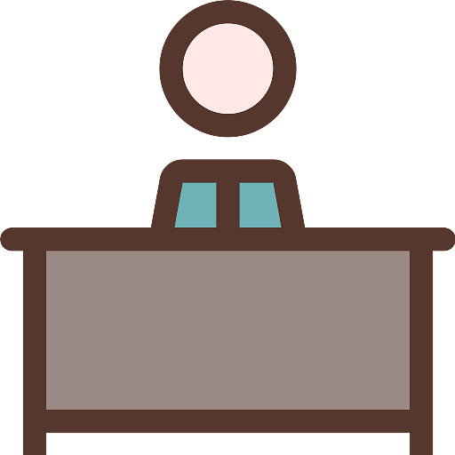 Worker At Desk Icon