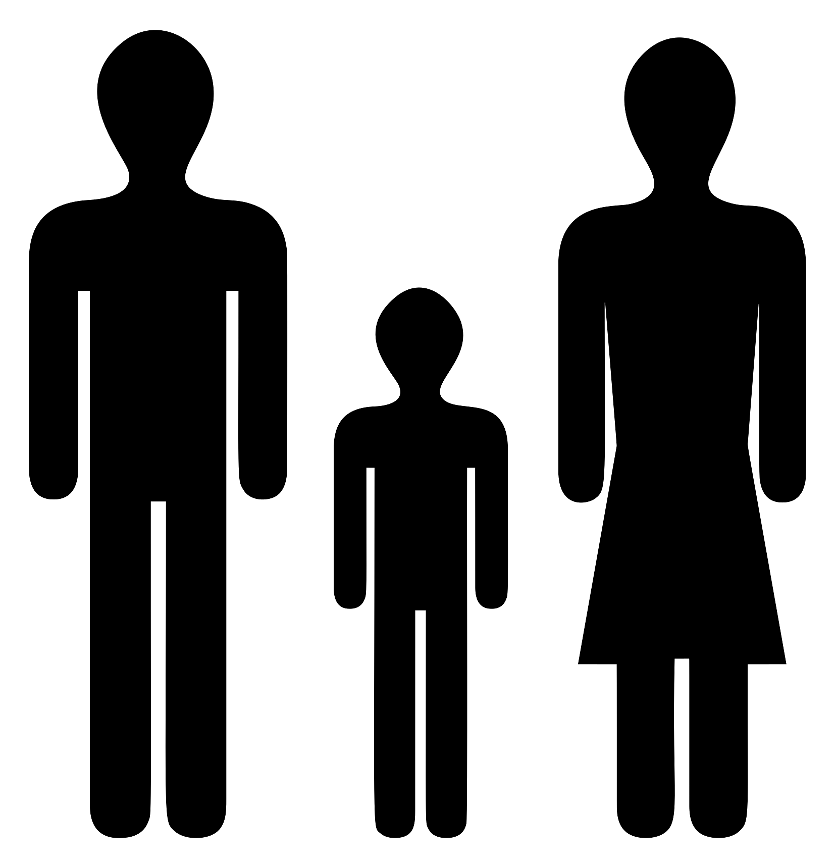 Family with One Child Pictogram