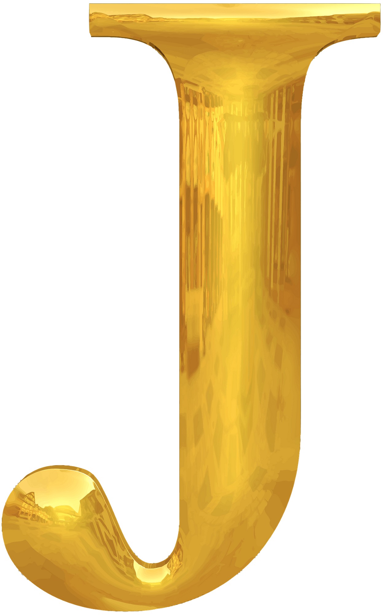 Gold Typography Letter J