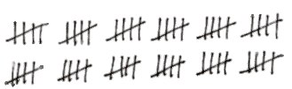 Two Full Rows of Tally Marks