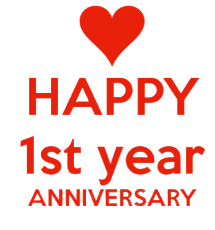 Happy First Anniversary Red Letters