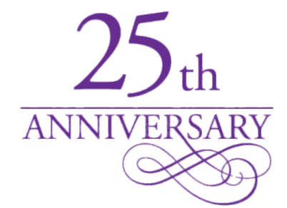 25th Anniversary Purple Letters