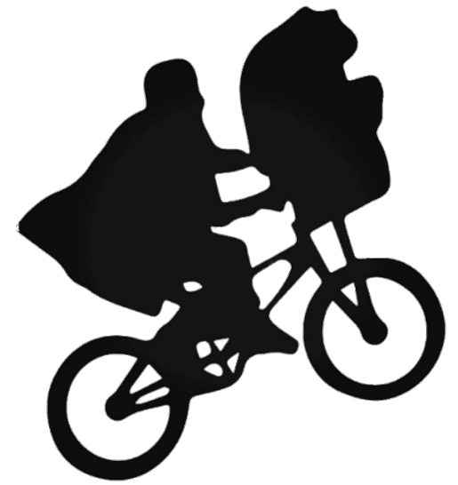 E.T. The Extra-Terrestrial Flying Bike Silhouette