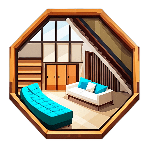 Interior Design Firm, Minimalist App Icon - Circle Icon Bevel Border