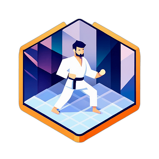 Martial Arts Dojo, Minimalist App Icon - Circle Icon Bevel Border