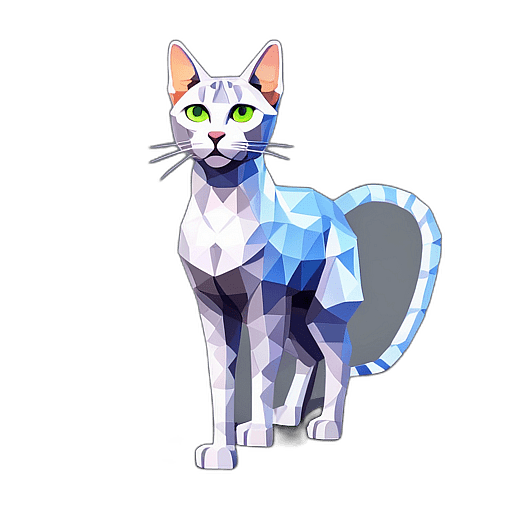 Egyptian Mau, Children'S Cartoon Animation Style - Full Body, Single View, No Shadow