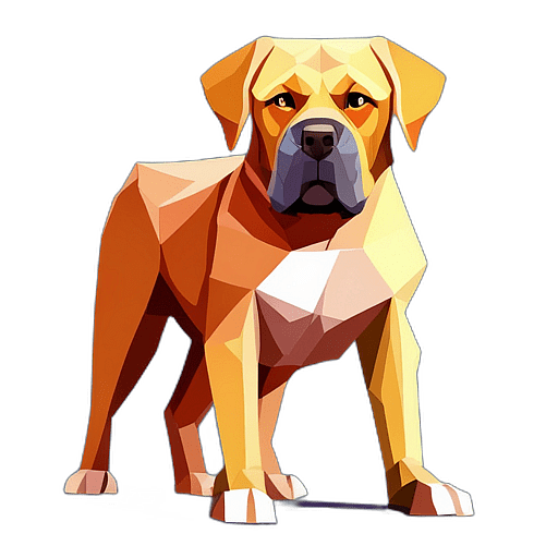 Mastiff, Children'S Cartoon Animation Style - Full Body, Single View, No Shadow