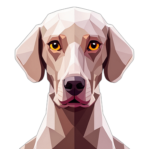 Weimaraner, Children'S Cartoon Animation Style - Full Body, Single View, No Shadow