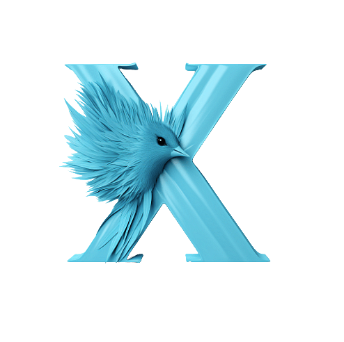 Bird X Twitter Logo Concept 3D