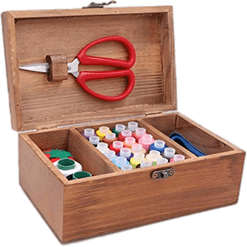 Sewing Kit In Wooden Box