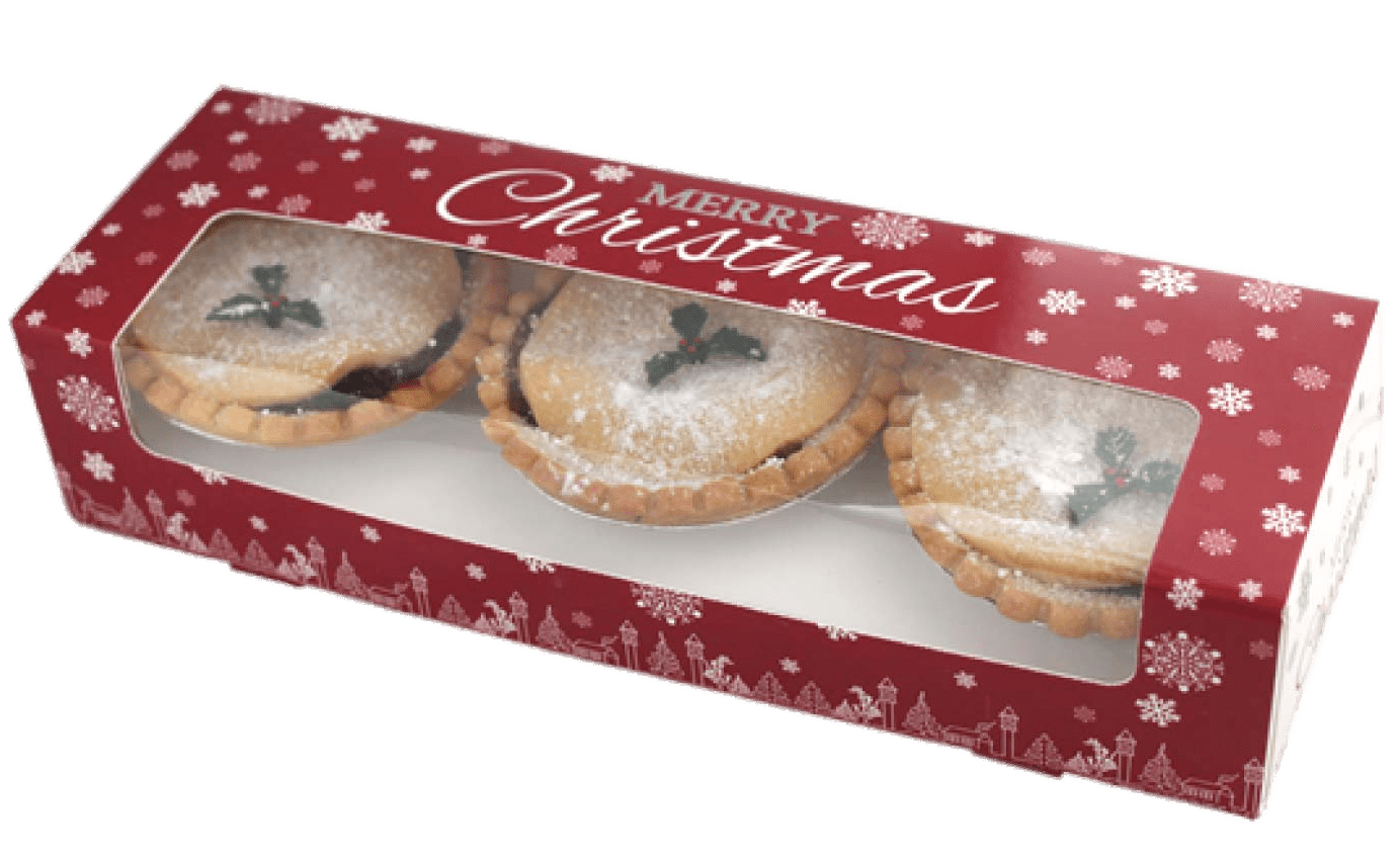 Box Of Three Mince Pies For Christmas