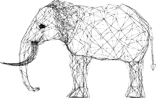 Abstract Image Side View Elephant Geometric Patterns