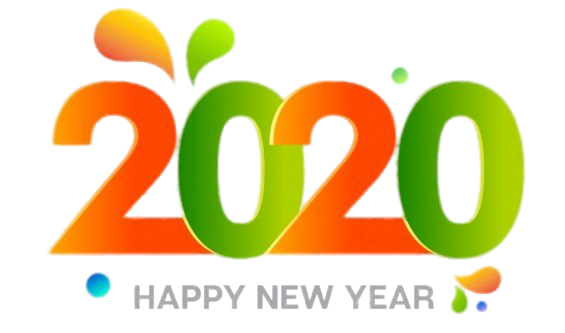 Happy New Year 2020 Orange And Green