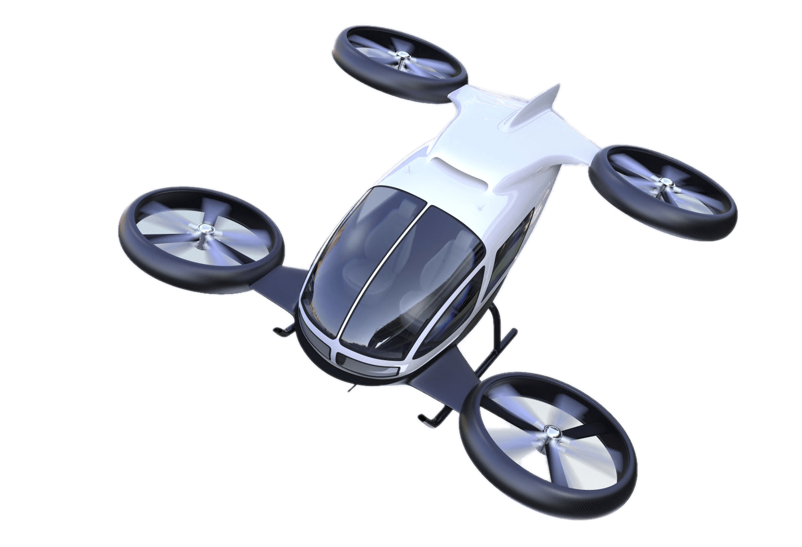 Flying Car With Big Rotary Wheels