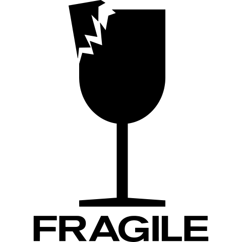 Broken Glass Fragile Sign