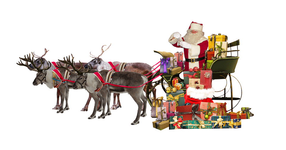 Santa Claus Sleigh Deer Gifts