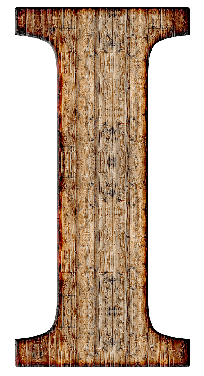Wooden Capital Letter I