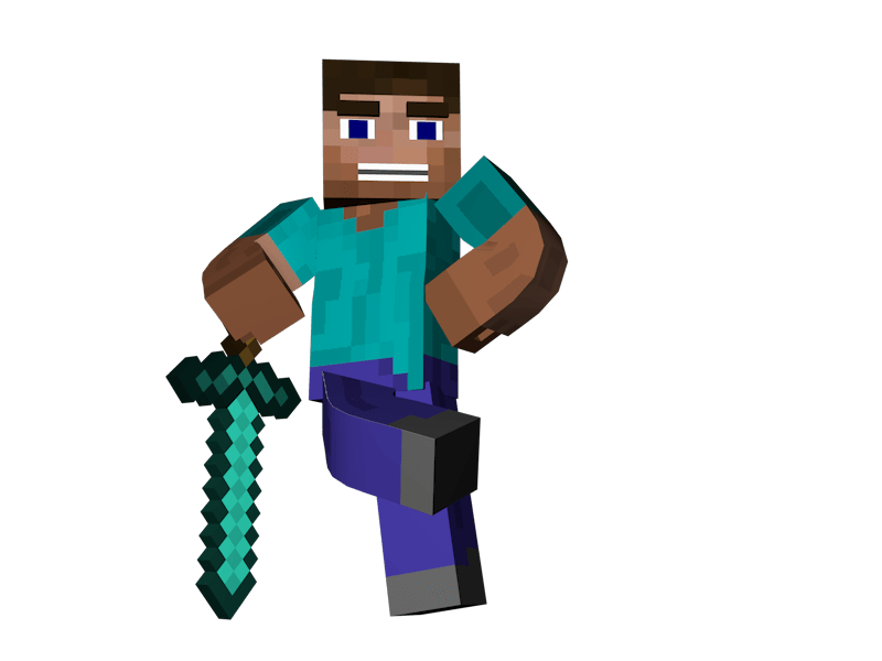 Man Standing Sword Minecraft