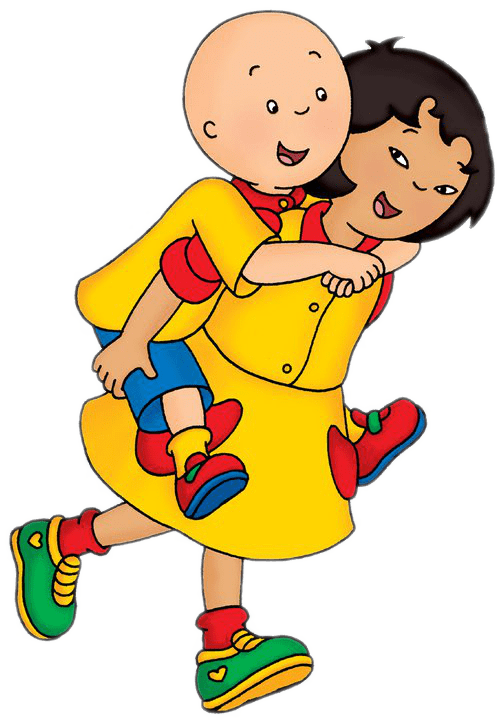Caillou on Sarah's Back