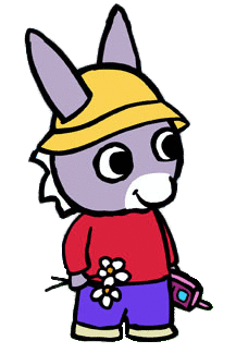 Trotro Holding Flowers and Mobile Phone