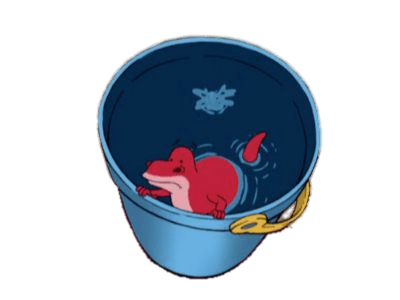 Taury the Dinosaur In A Bucket Of Water