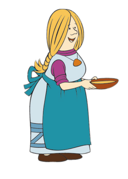 Vic the Viking Ylva Bringing Food