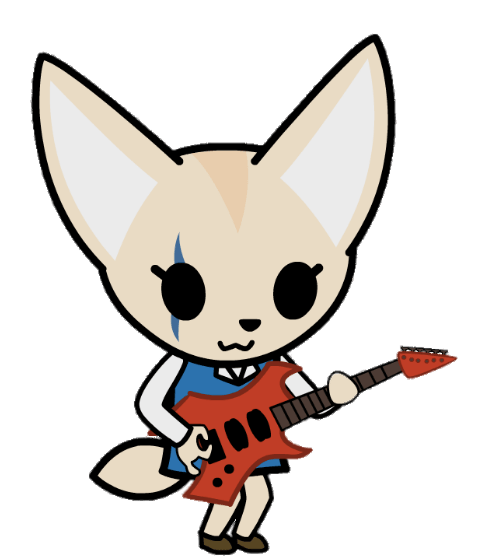 Aggretsuko Character Fenneko Playing the Guitar