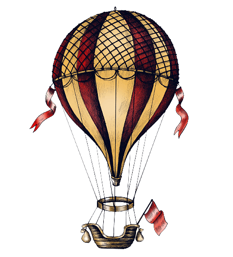 Vintage Hot Air Balloon Illustration