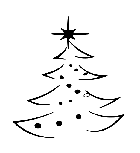 Abstract Simple Christmas Tree with Star