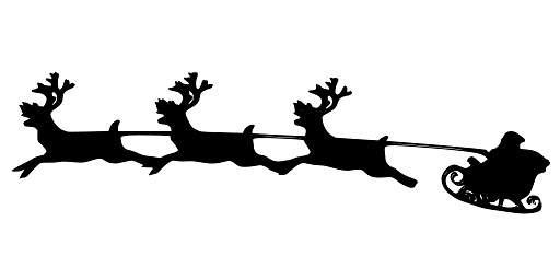 Sleigh of Santa Claus Father Christmas Flying Through the Sky