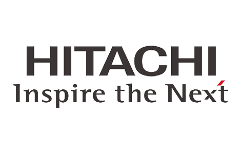 Hitachi logo and slogan