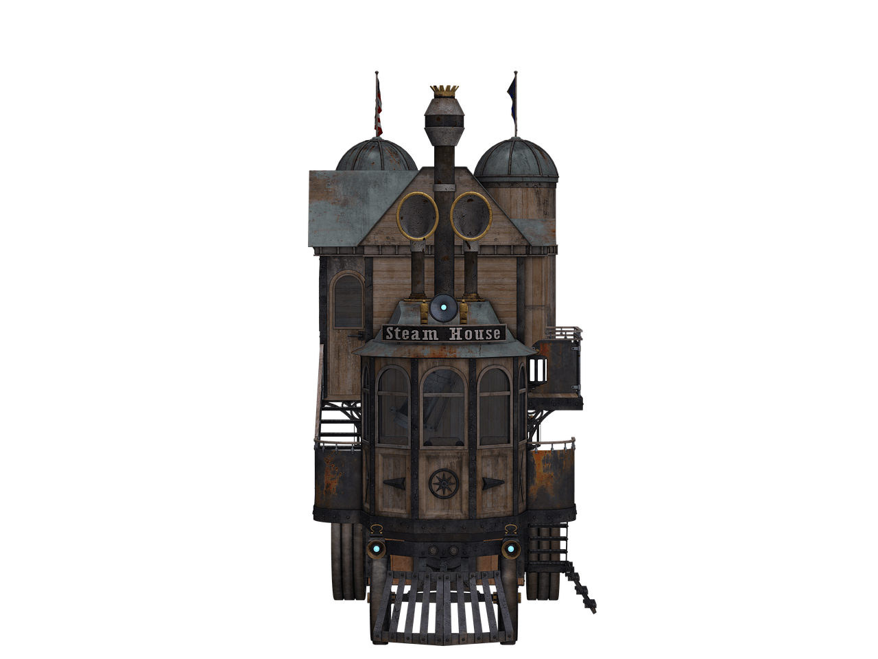 Steampunk Locomotive Front View