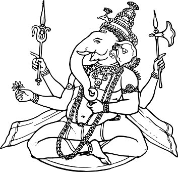 God Ganesh in Black and White