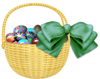 Easter Basket Green Ribbon