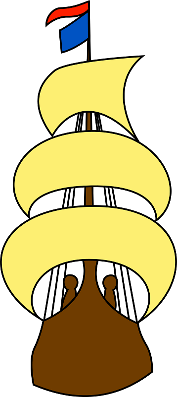 Sailing Ship with Yellow Sails