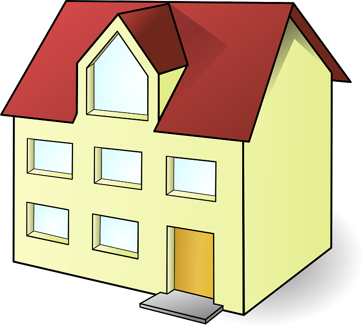 Yellow House with Red Roof