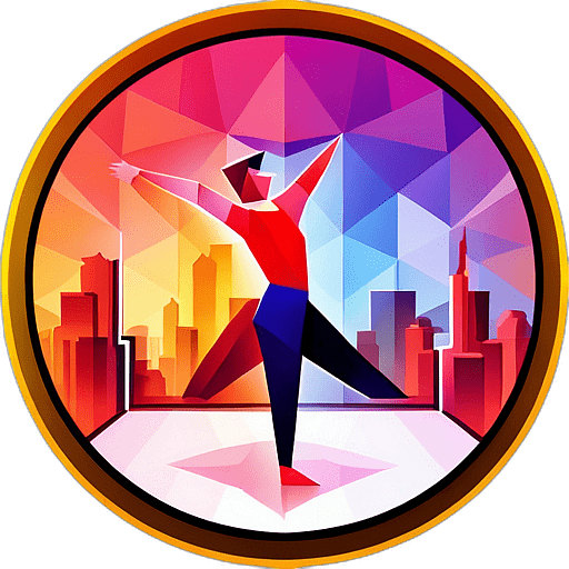Dance Studio, Minimalist App Icon - Circle Icon Bevel Border