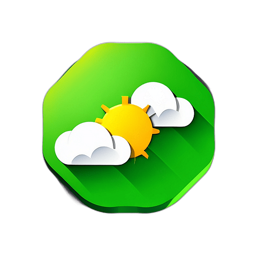 Weather, Minimalist App Icon - Circle Icon Bevel Border