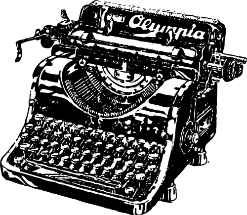 Vintage Olympia Typing Machine Clipart
