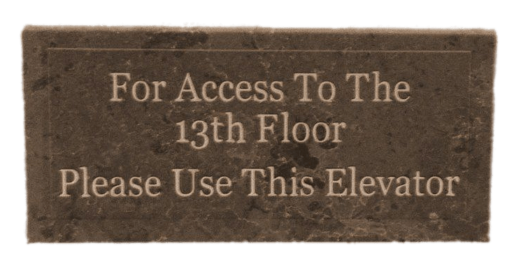 Elevator Sign 13th Floor
